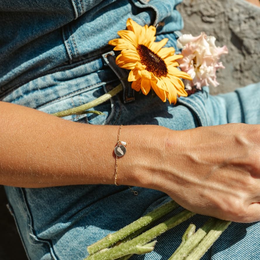 Armband hanger rond met barok parel - Afbeelding 3