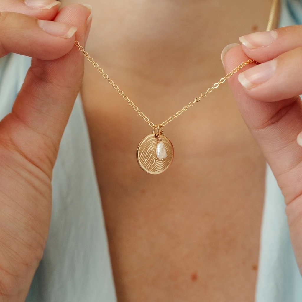 Ketting rond met barok parel - Afbeelding 5