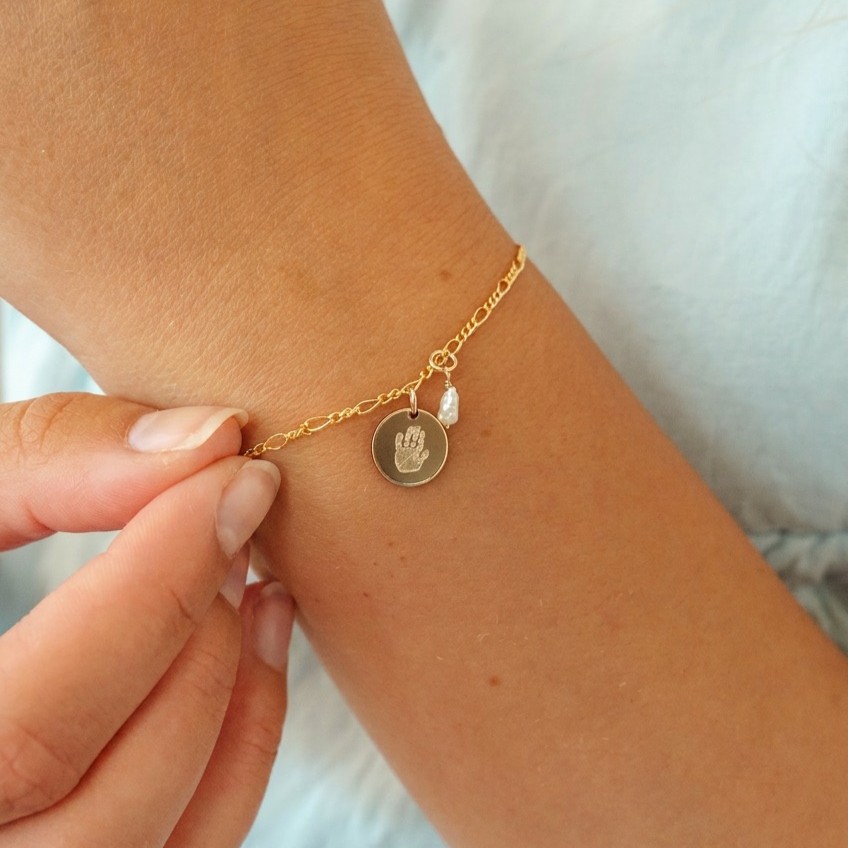 Armband hanger rond met barok parel - Afbeelding 2