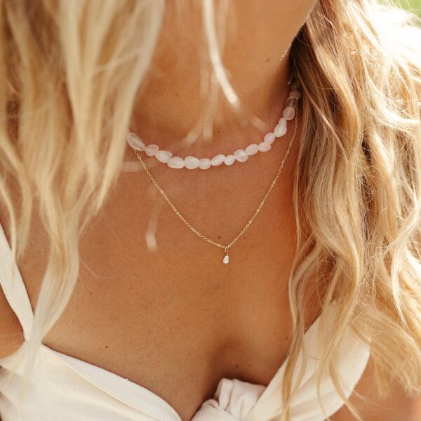 Kralen ketting LUMI Rozenkwarts